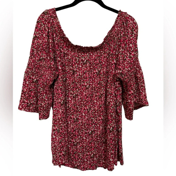 Lane Bryant Tops - Lane Bryant Floral on/off-shoulder Top Size 22/24